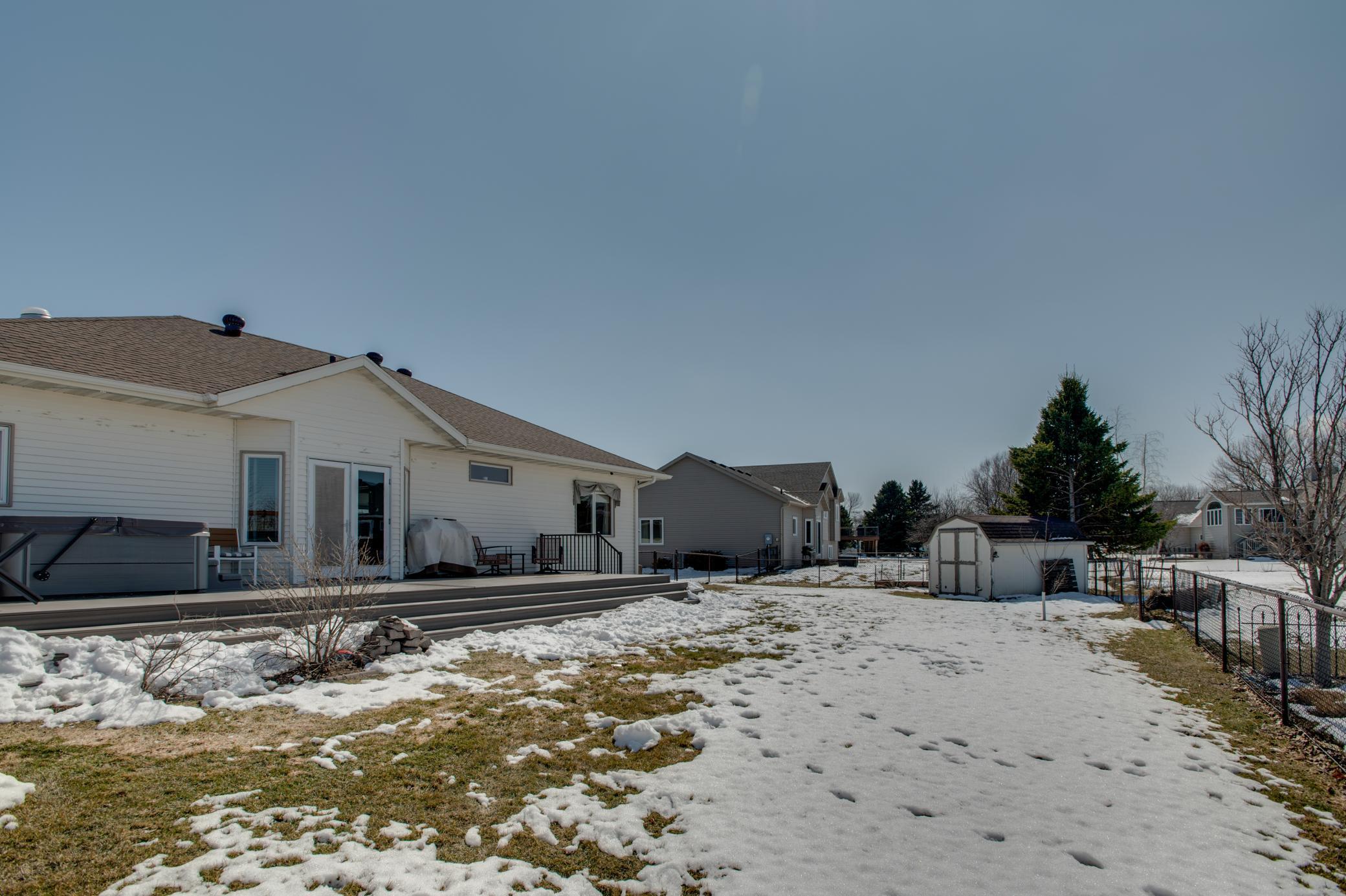 Fully fenced backyard