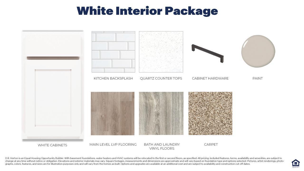 Designer inspired interior color package for the home - White. Options and colors may vary. Ask Sales Agent for details.