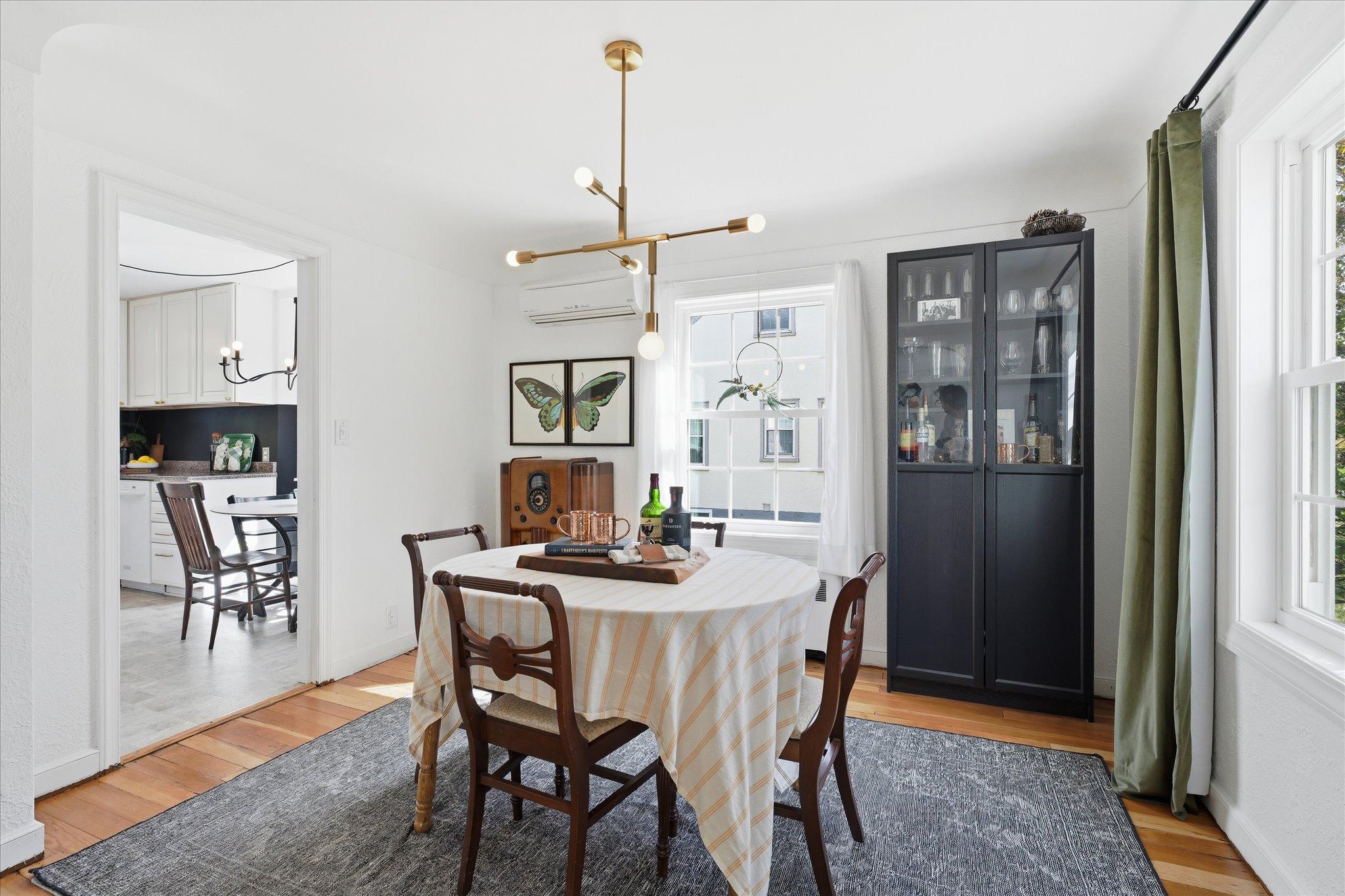As you can see here, the dining room connects directly with the kitchen too!