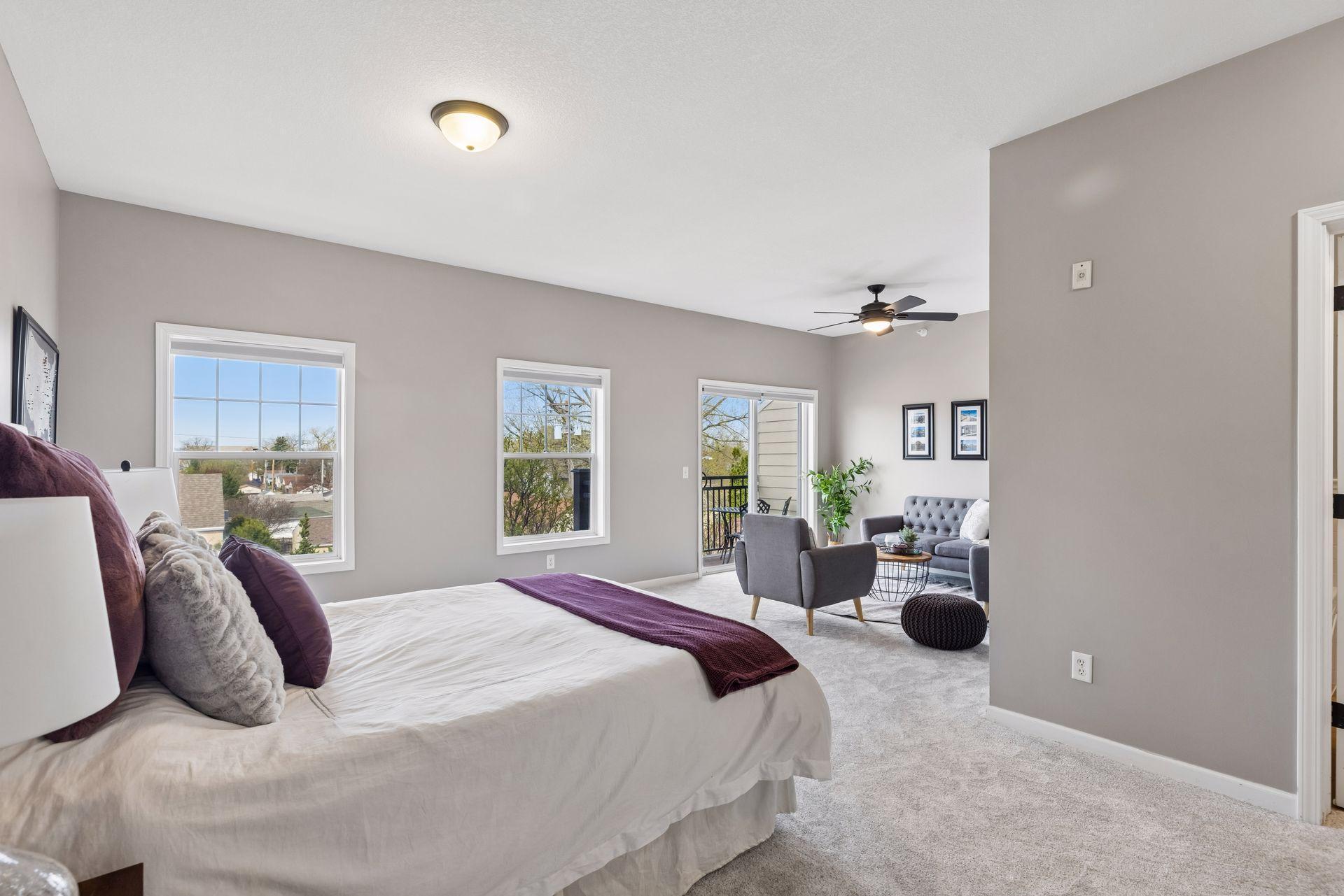 Oversized Primary Bedroom with Ample Natural Light