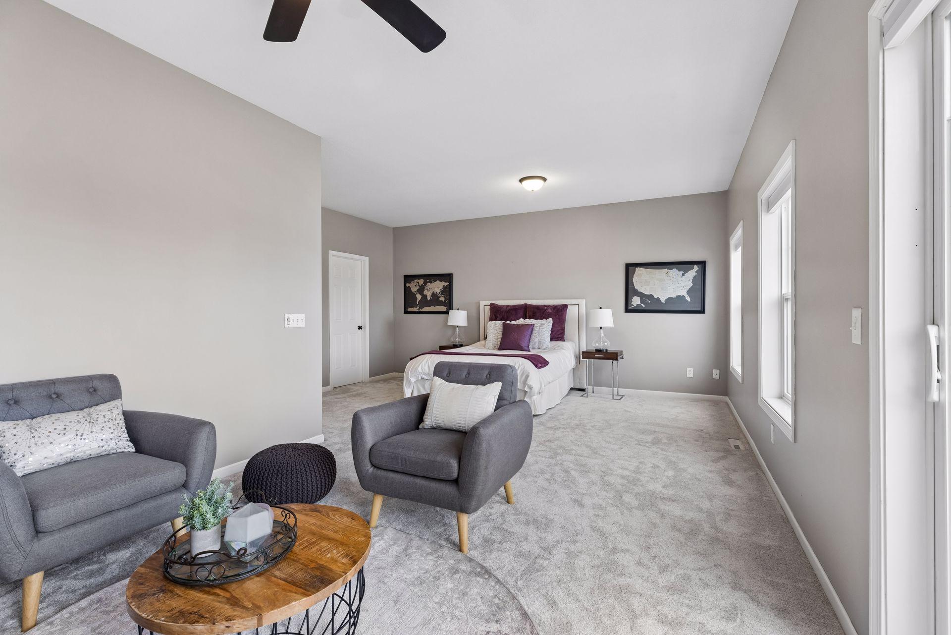 Primary Bedroom is Located on Middle Level Along with the Laundry Room