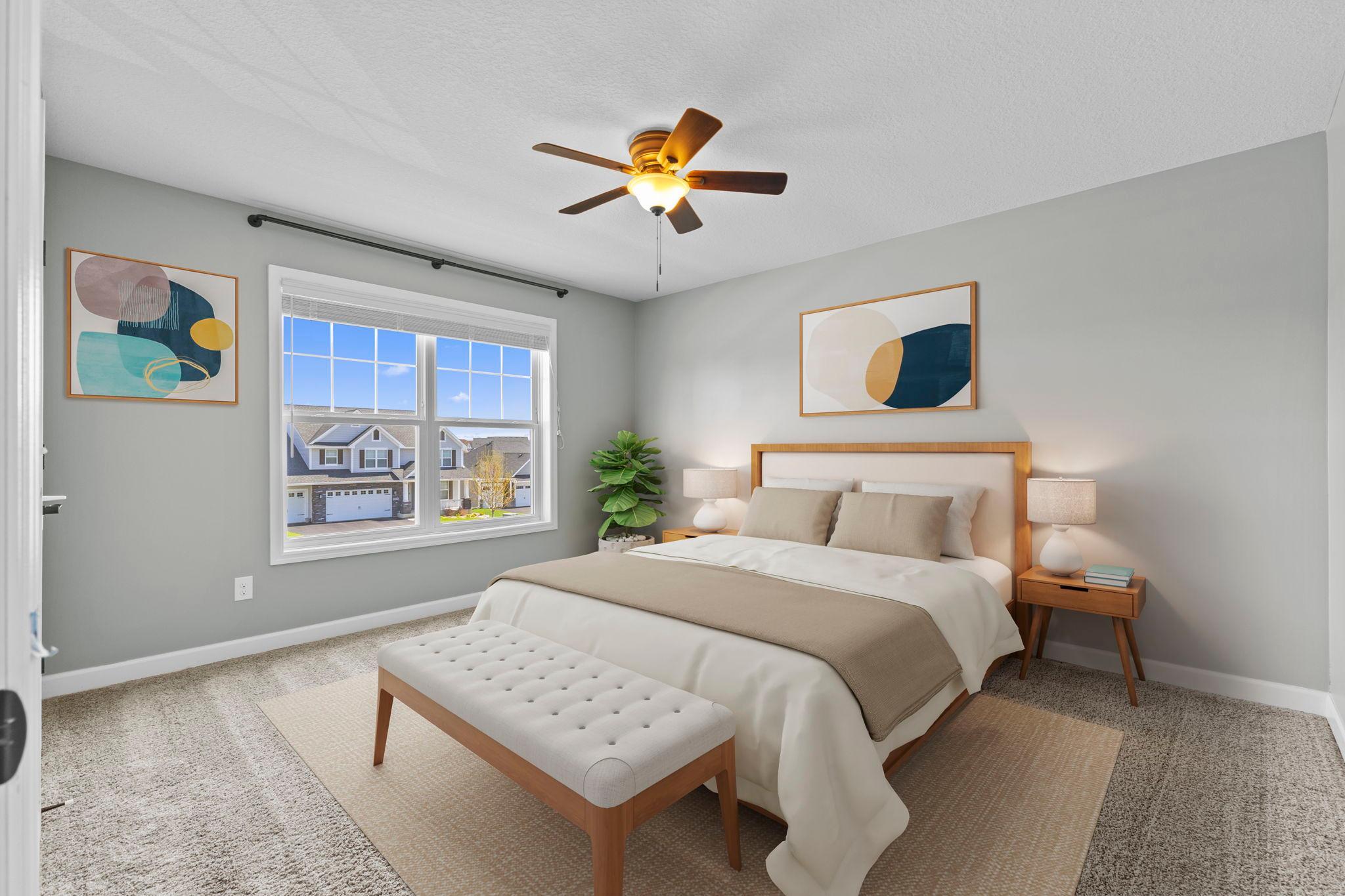 3rd bedroom upstairs (virtually staged)