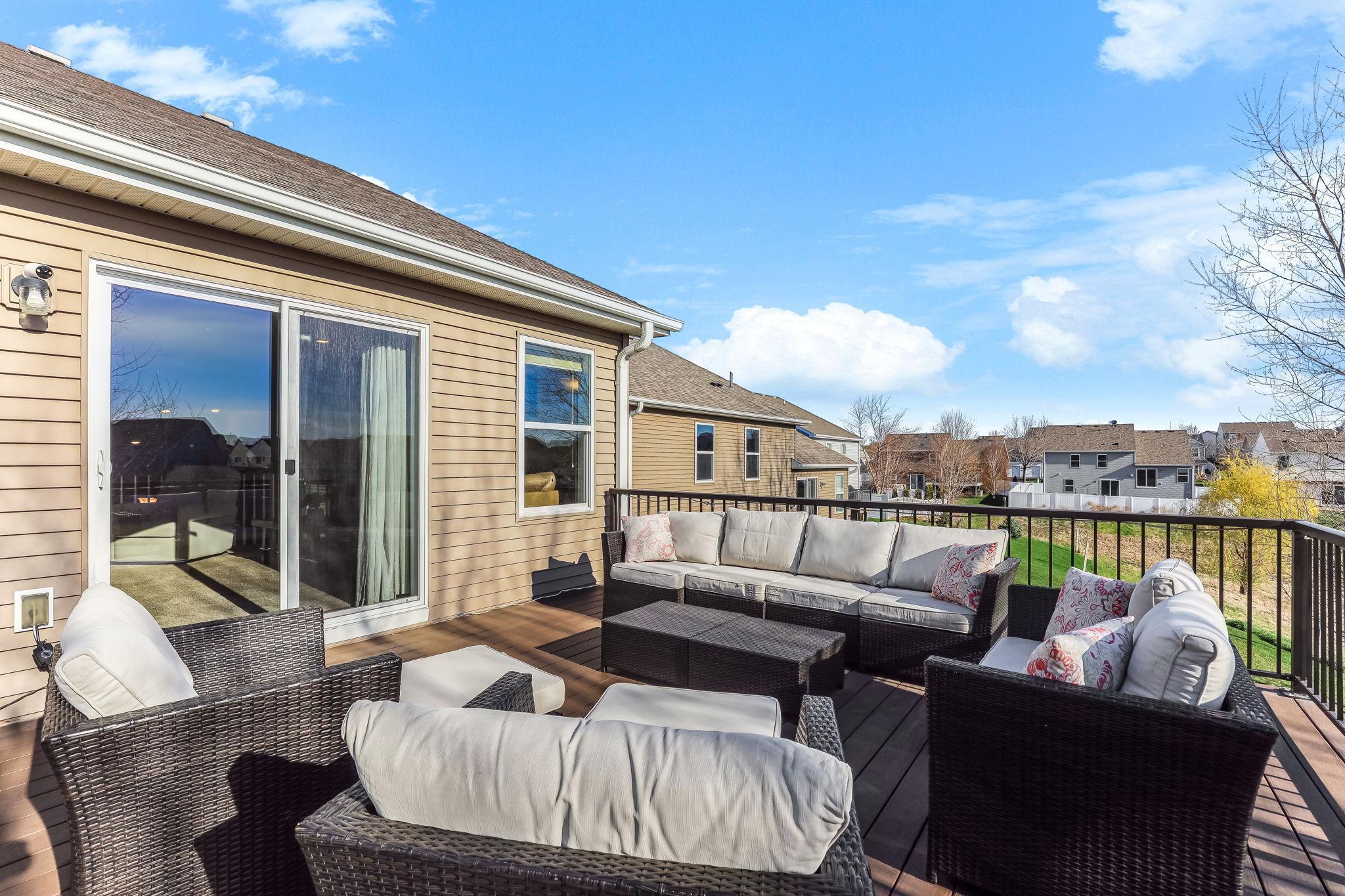 Outdoor living space perfect for relaxing, dining, or entertaining.