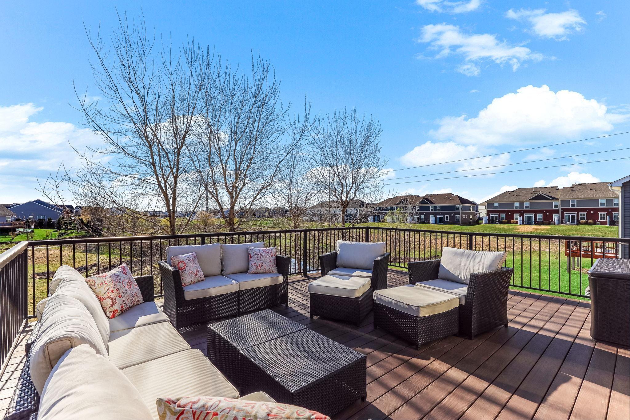 Trex maintenance deck added in 2019 adds plenty of room for seating, it provides a seamless extension of the home and an ideal spot to enjoy the outdoors.