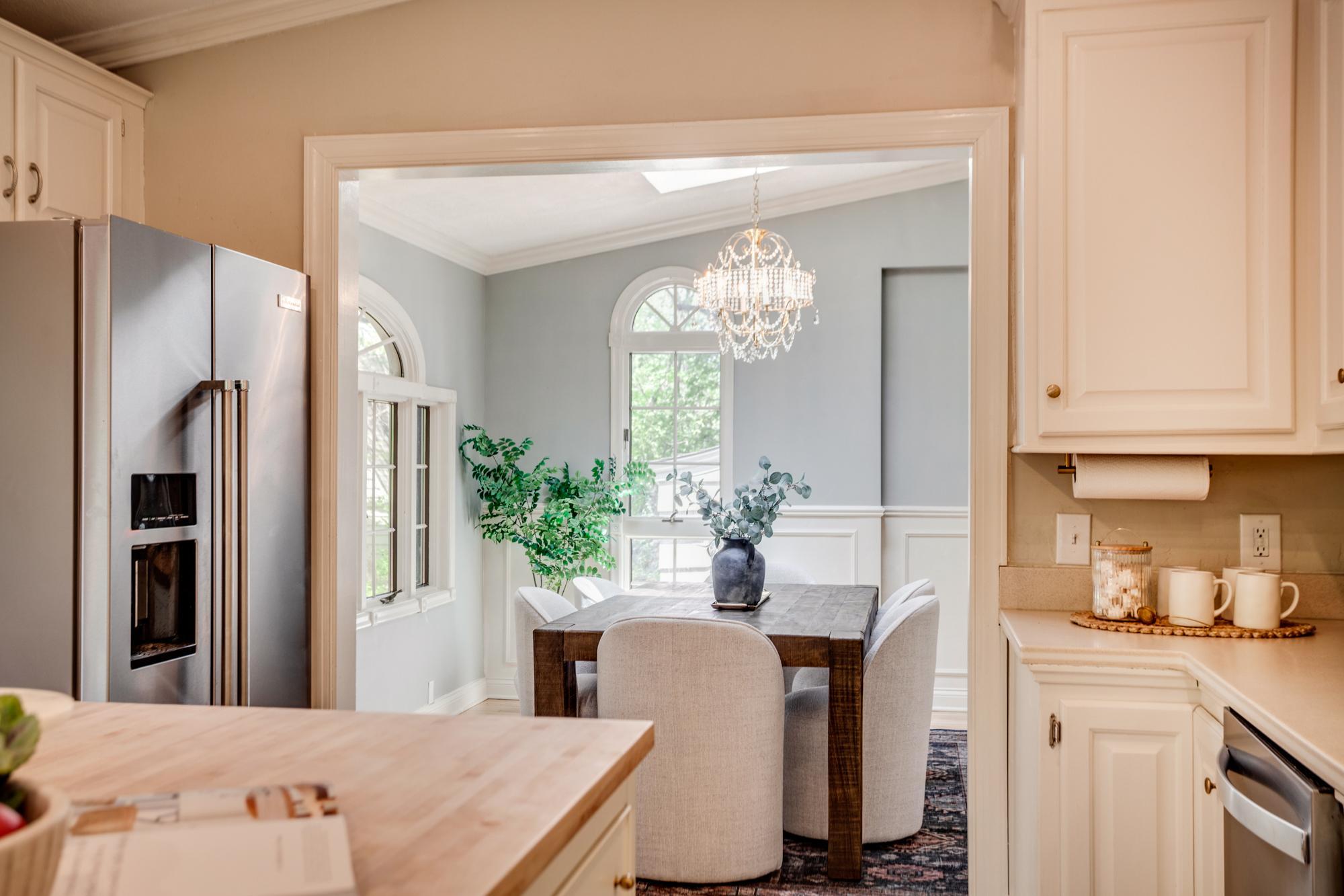 Views into the formal dining room