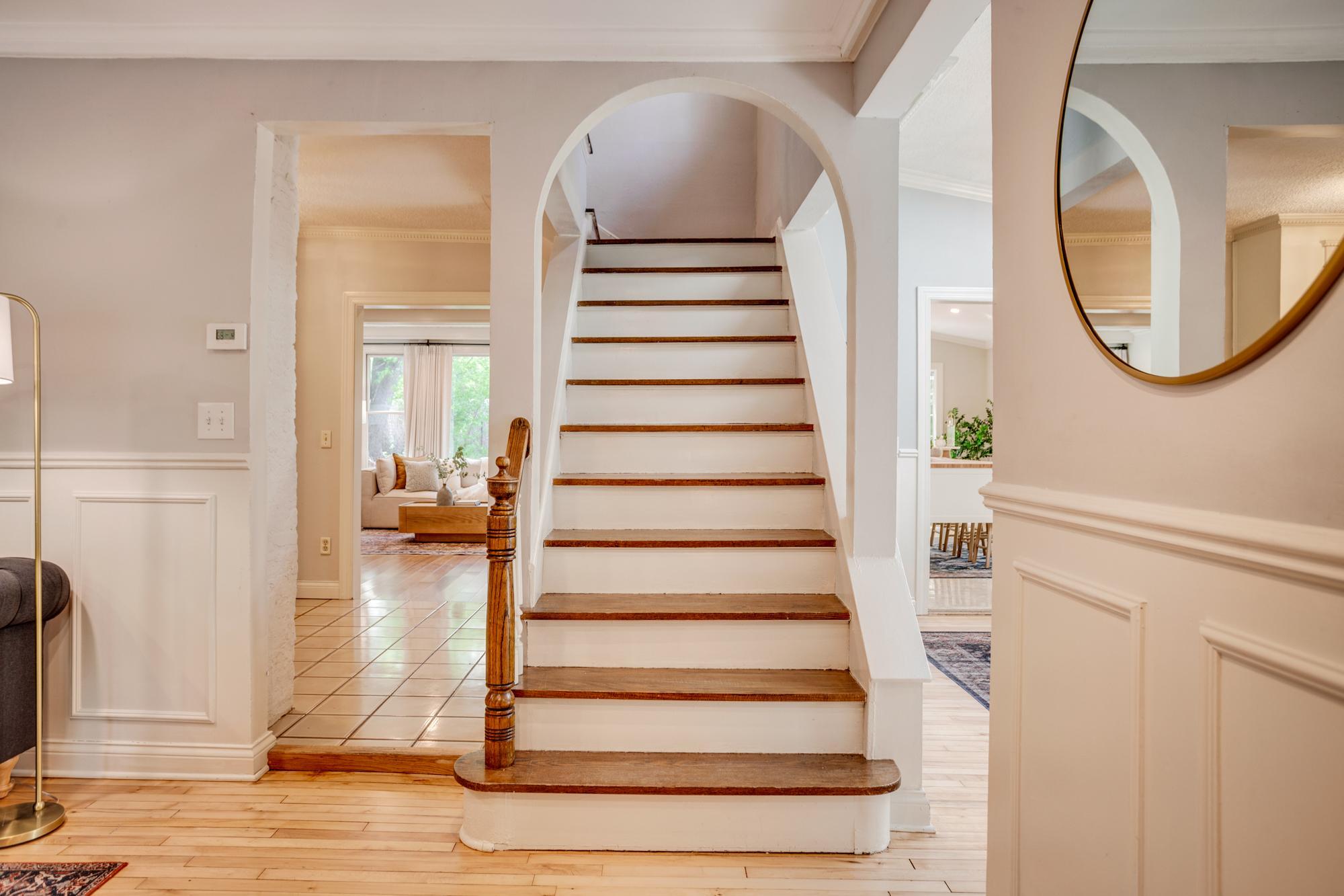 The home showcases an elegant combination of original character and modern updates.