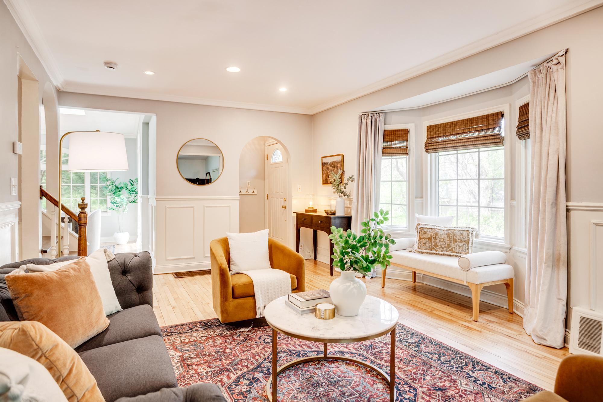 The main-level floor plan seamlessly flows from room to room.