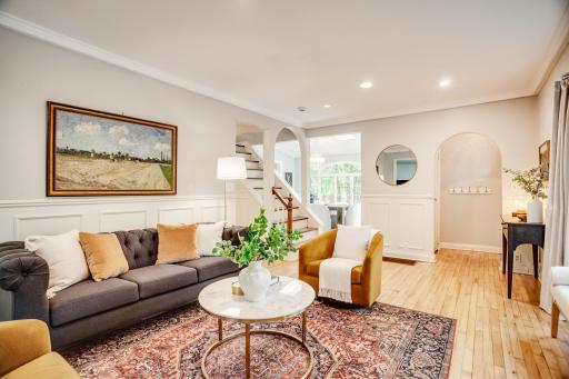 The main-level floor plan seamlessly flows from room to room.