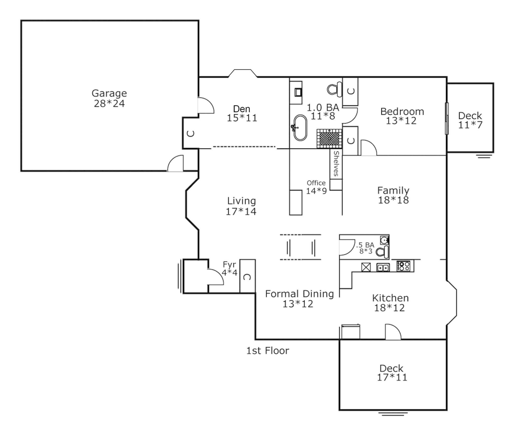 Main-level floor plan