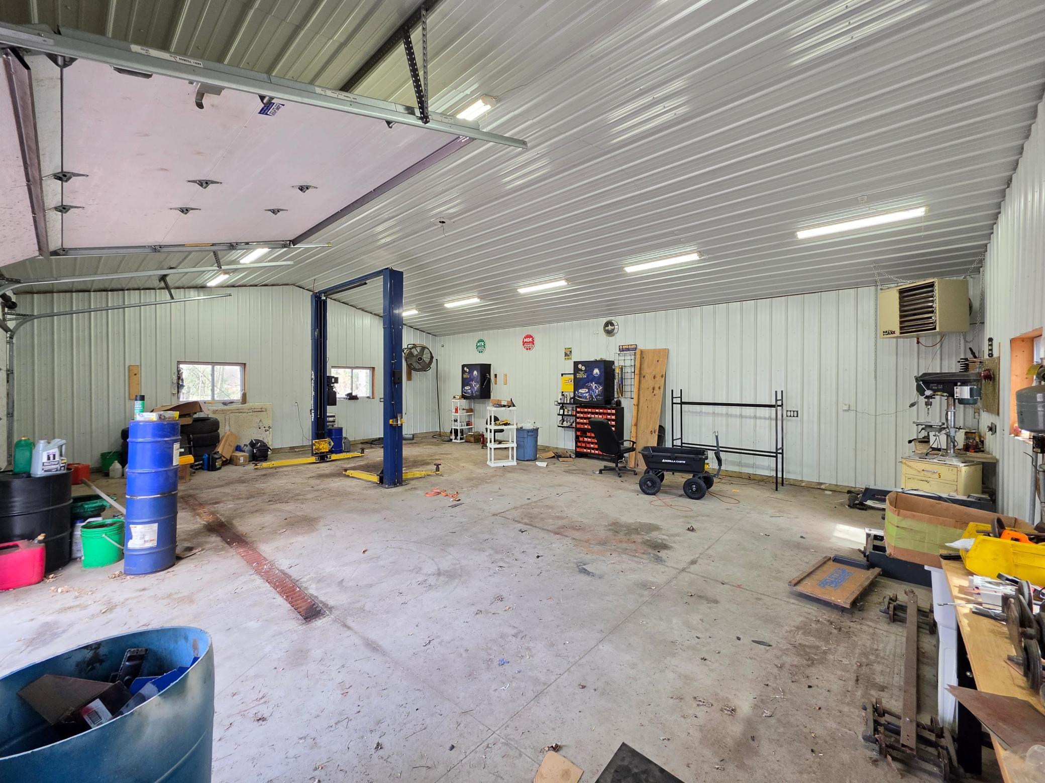 Well insulated, high ceilings, large gas heater currently, plus in floor heat (just needs boiler)