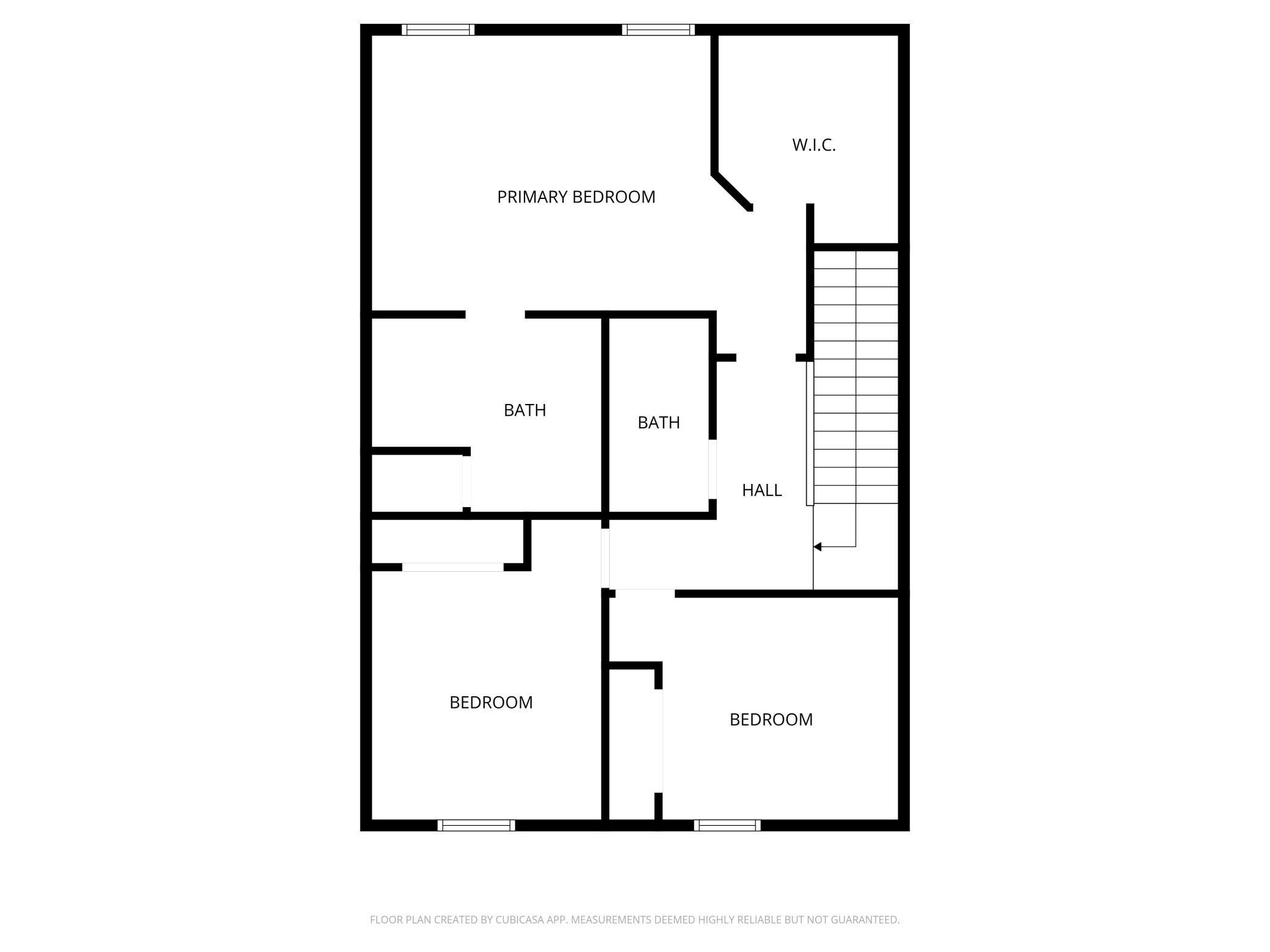 3 bedrooms on the same floor. The primary bedroom is separate from the other bedrooms and has its own private bathroom.