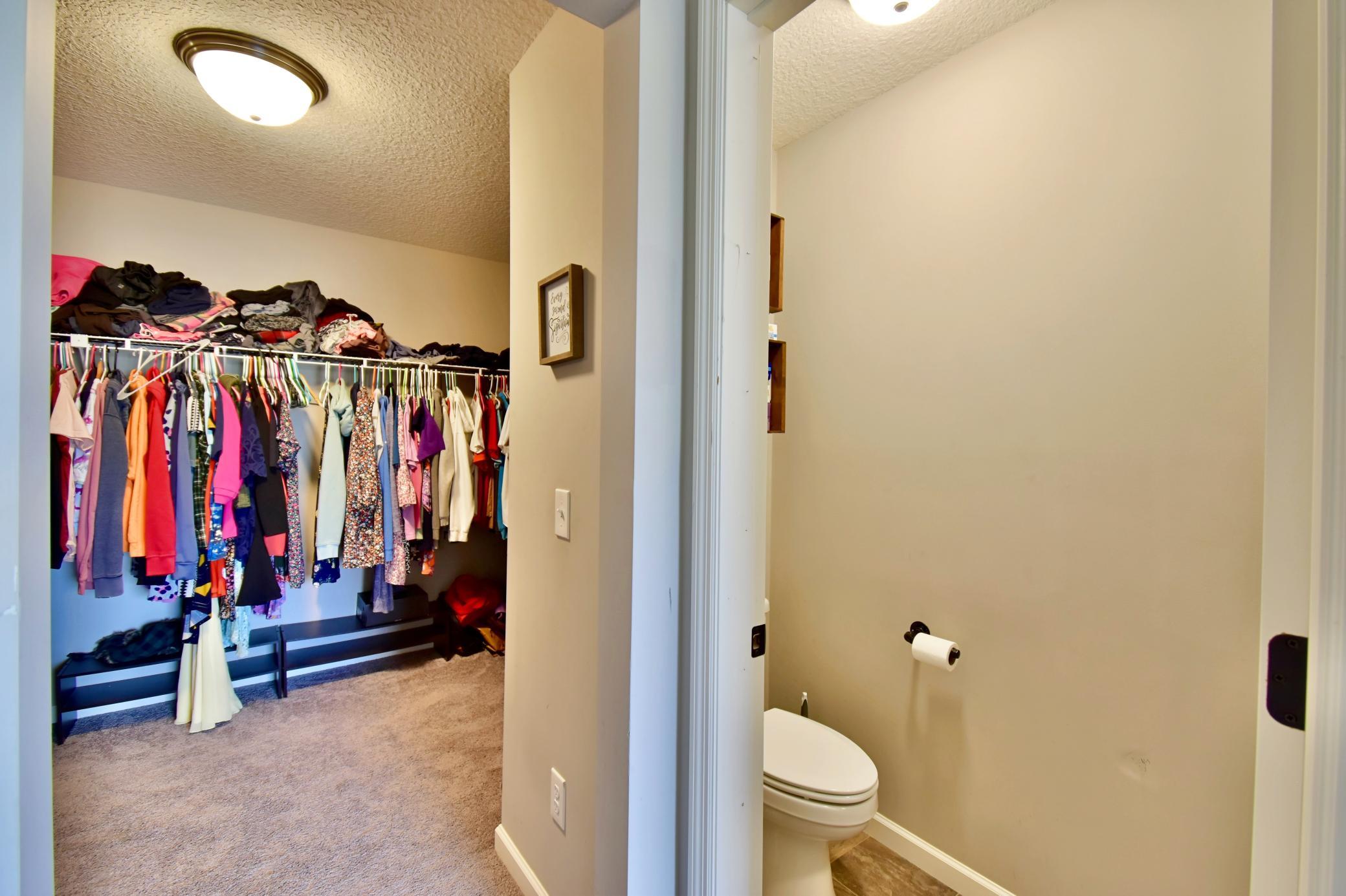 Walk-in Closet in primary.