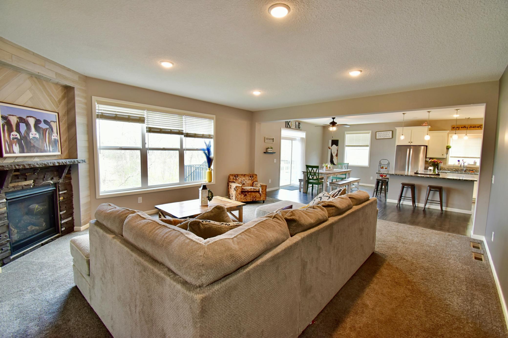 Main Floor Living Room with Gas Fireplace