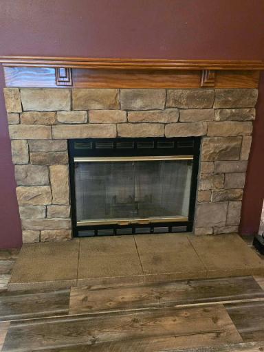 Wood-burning fireplace