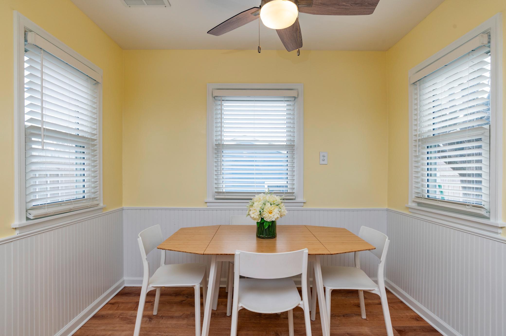 Ideal for entertaining the kitchen is large enough for a table!