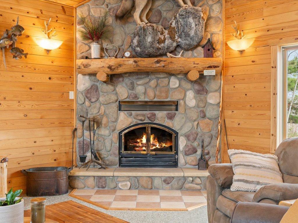 Wood burning Wilkening fireplace.