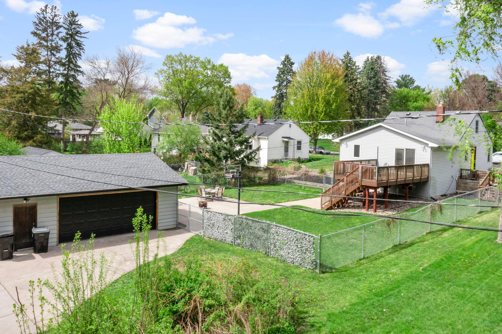Fully fenced in backyard.