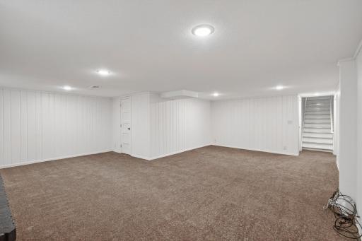 Versatile lower-level layout with room for multiple uses.