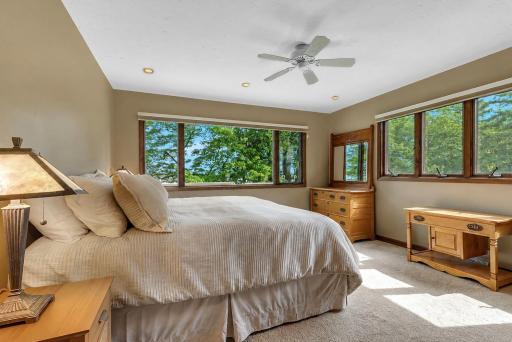 Natural light and tranquil views enhance the serene feel of this room.