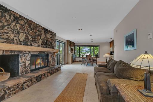 The kitchenette has dining space, and direct access to the outdoors.