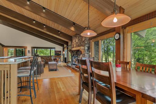 Seamless flow between the kitchen, dining, and living areas makes hosting effortless.