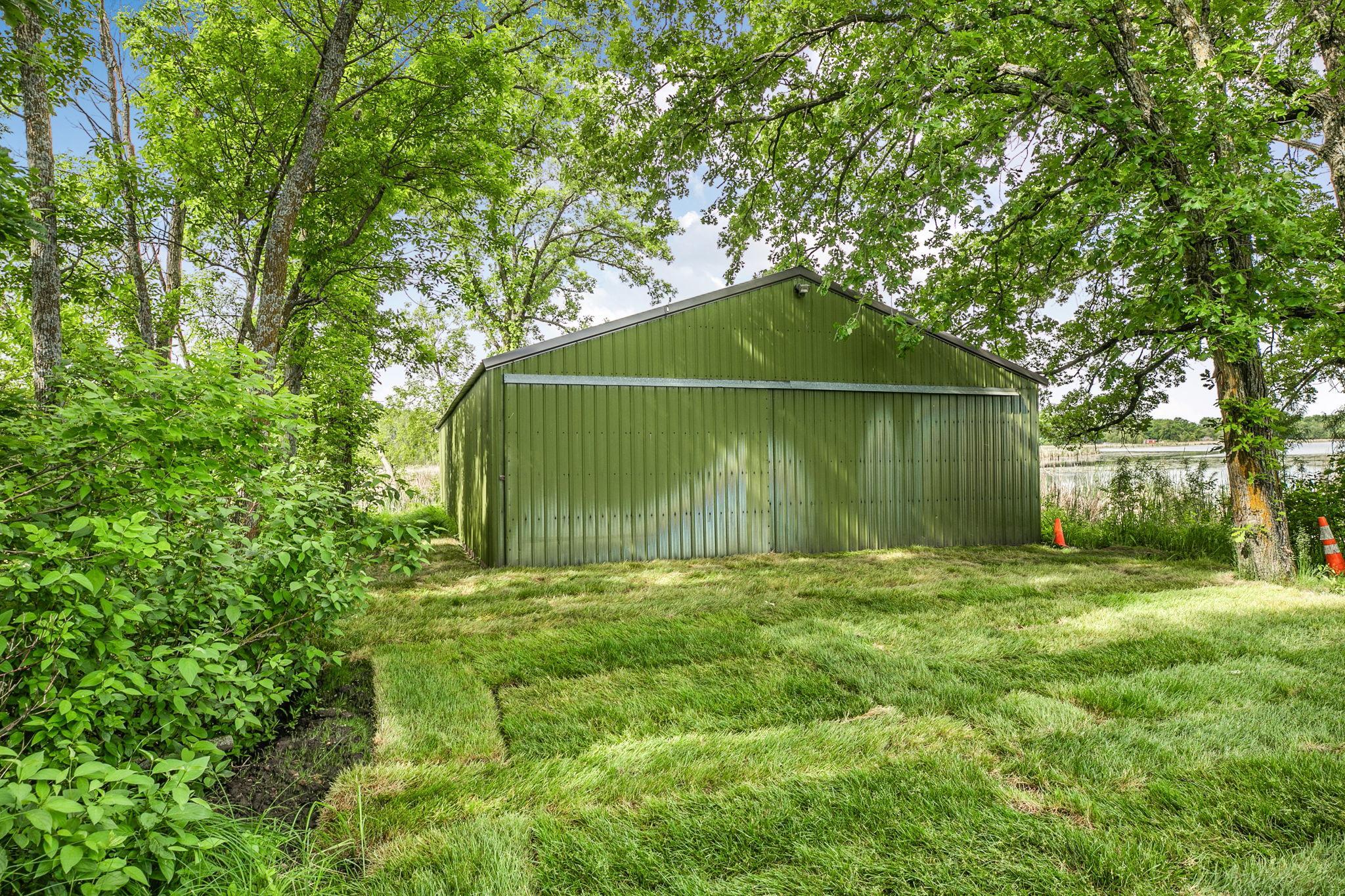 The lakeside shed is perfect for toys and equipment!