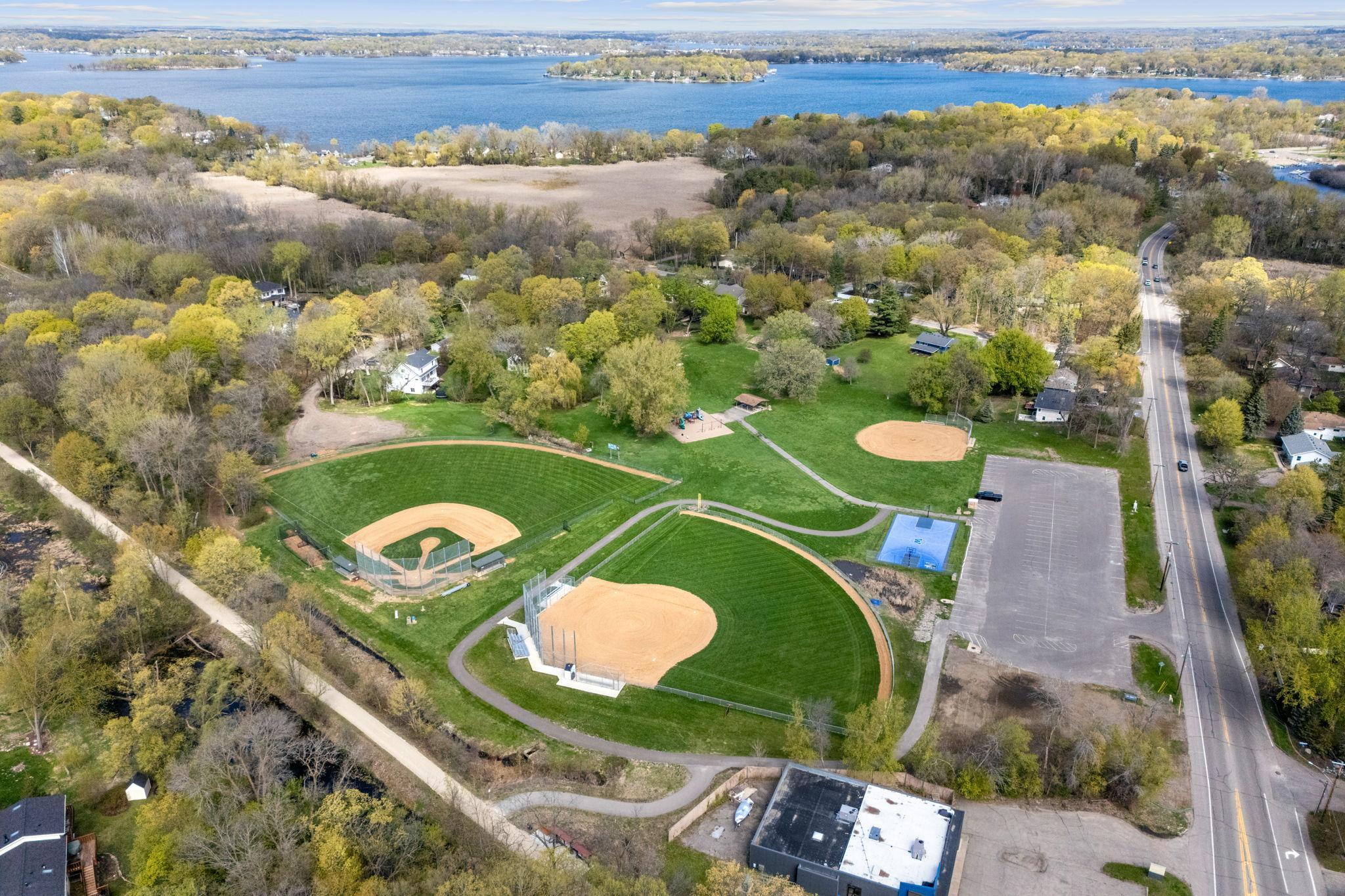 Manitou Park is located on the other side of the Lake Minnetonka Regional Trail (LRT).