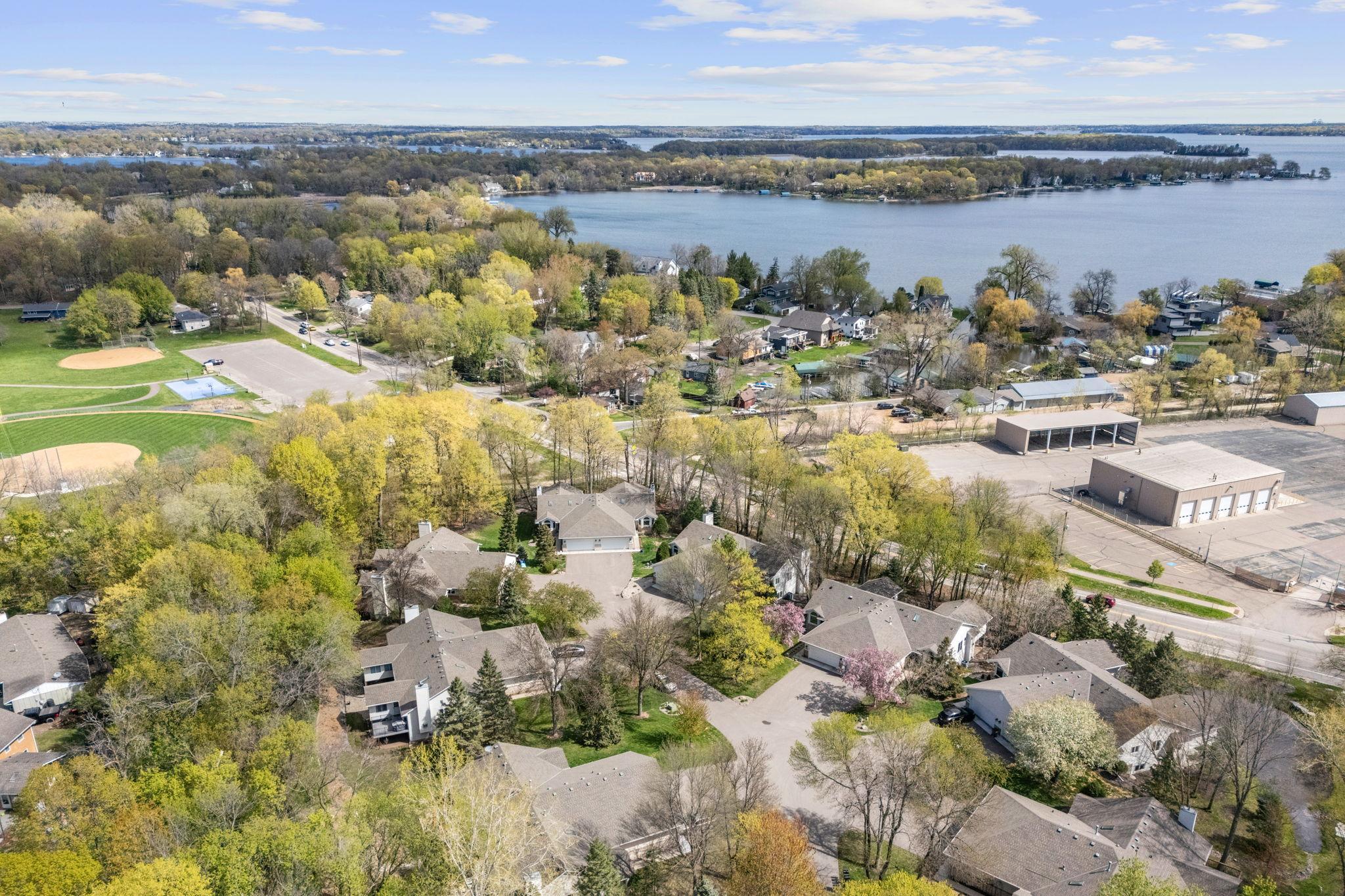 Pick up the Lake Minnetonka Regional Trail (LRT) just on the other side of the tree line and walk east into downtown Excelsior.