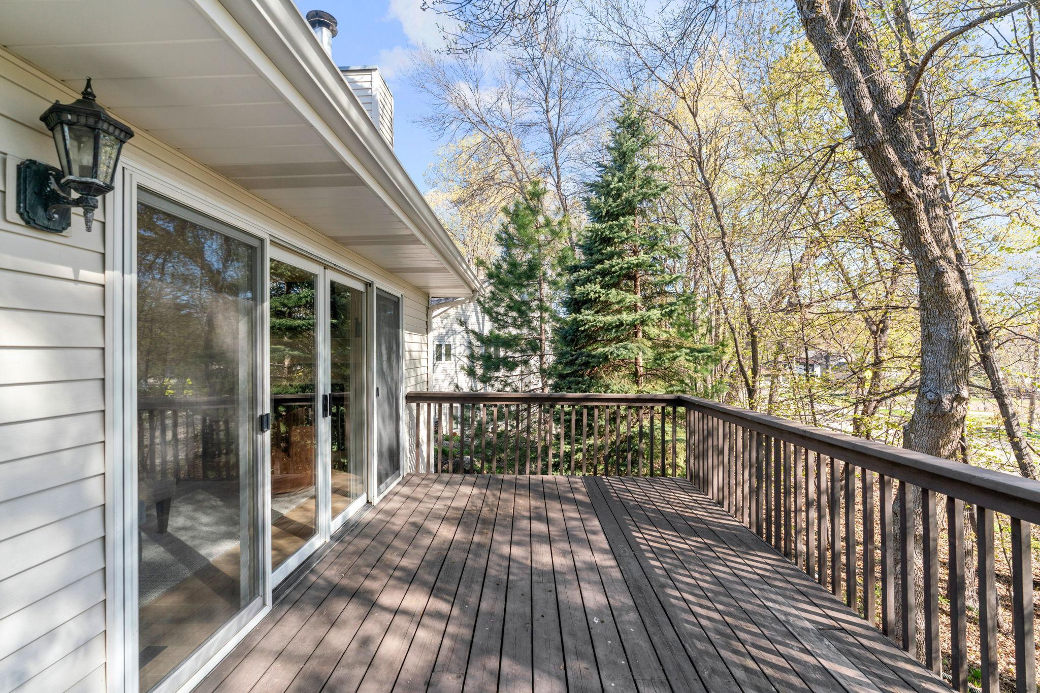 Step out of the living room for the main level deck.