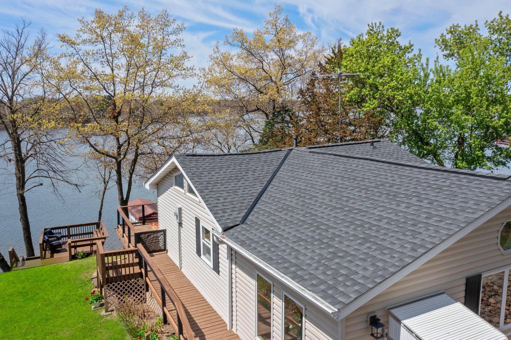 The roof, gutters, shingles and decking railing have all been replaced in the past several years.