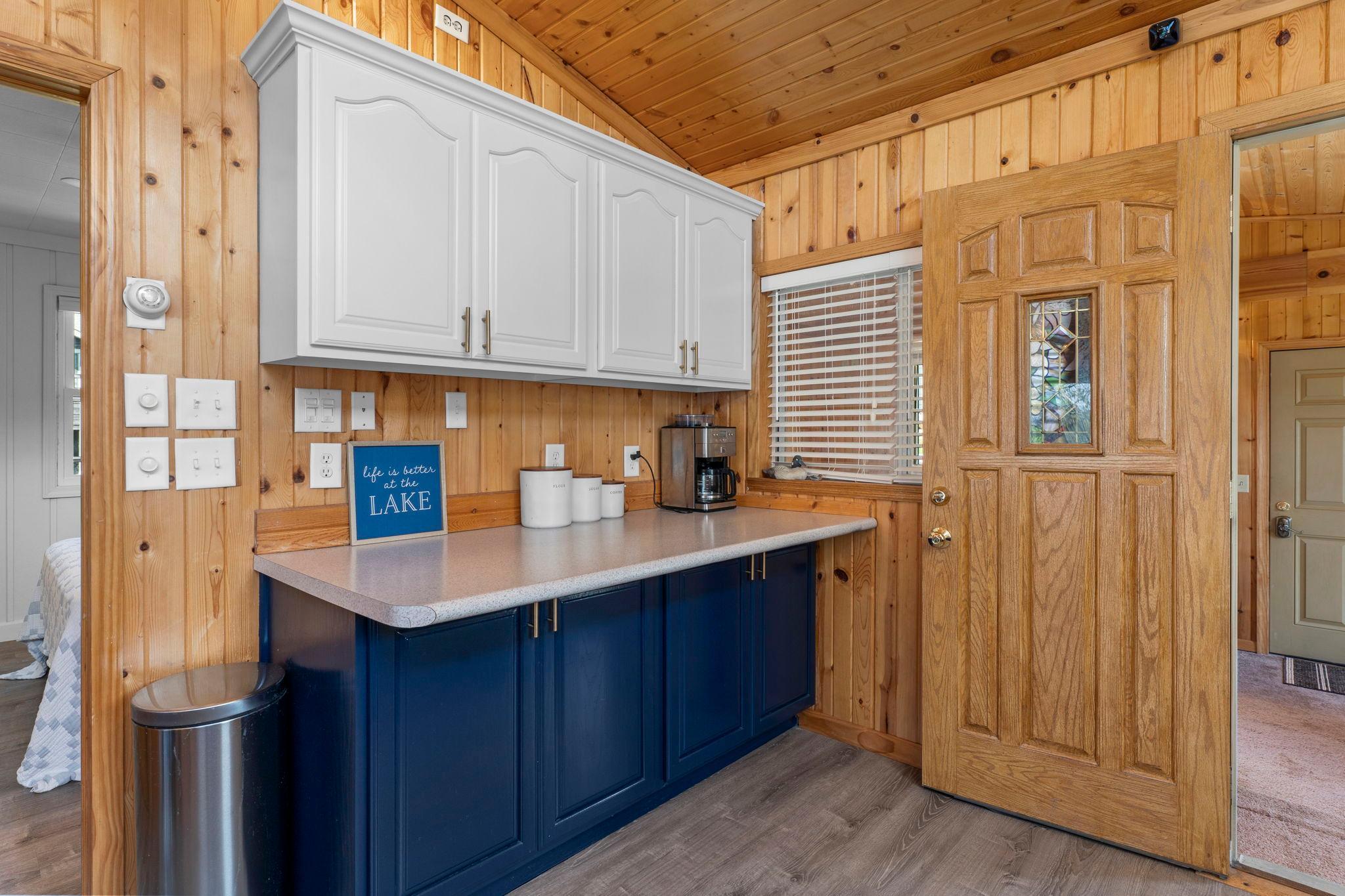 Wonderful additional counter space and cabinets with this second kitchen counter.