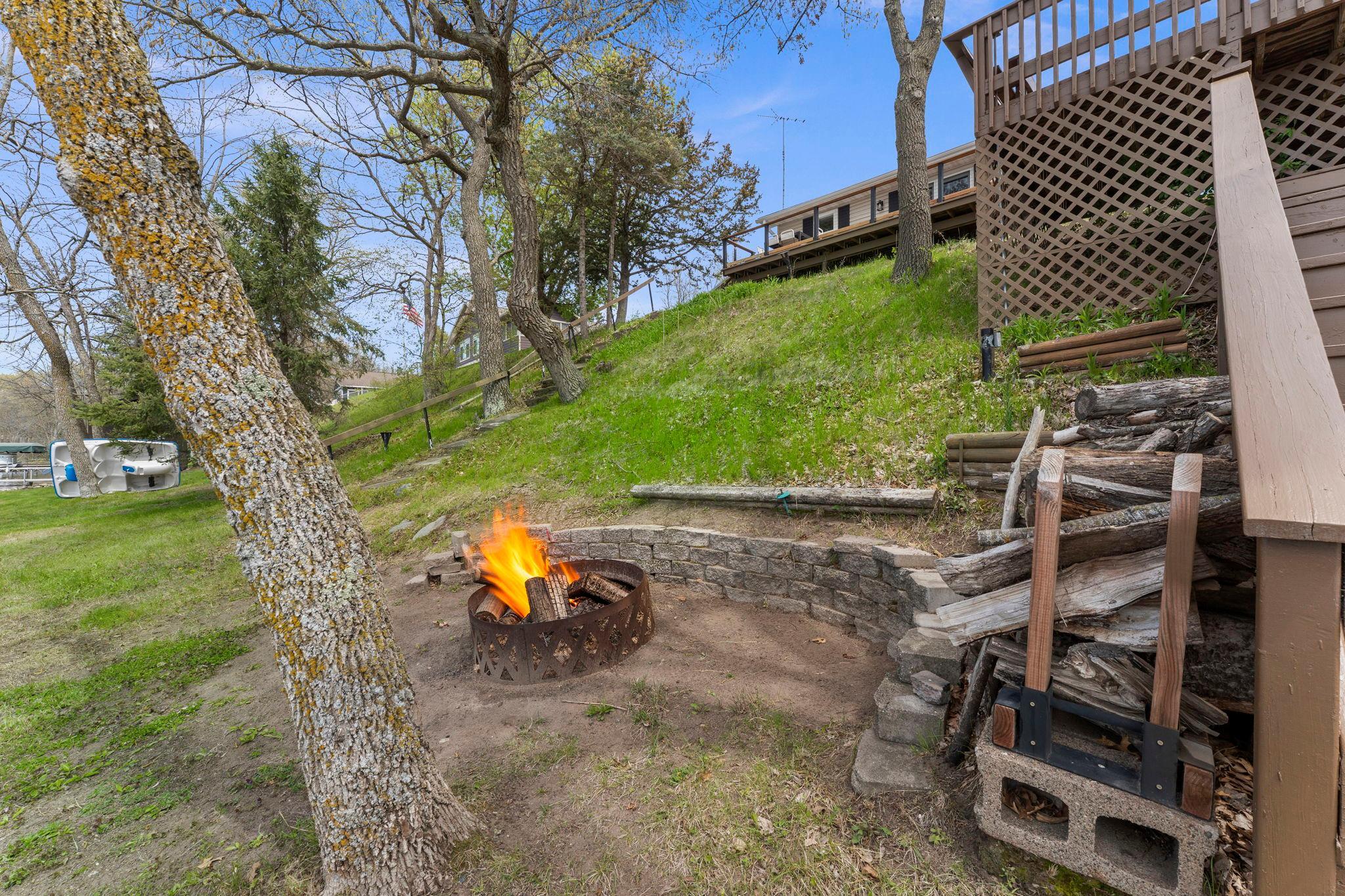 Enjoy the firepit lakeside for your summer evening fun!