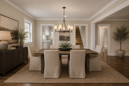 Virtually staged -dining room