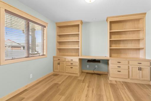 The Third Bedroom features lovely Maple built-ins. This room would easily double as a Home Office.