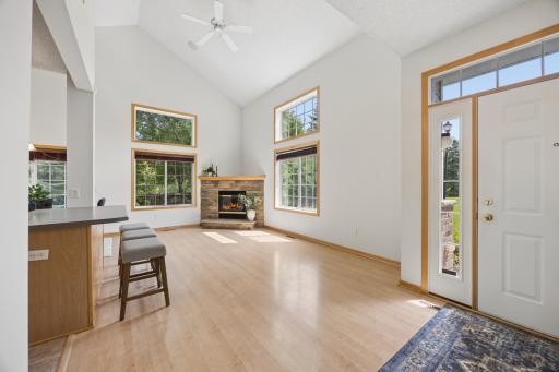 Center island kitchen offers seating and prep space