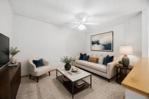Loft would be the perfect den or game area (Shown virtually staged)