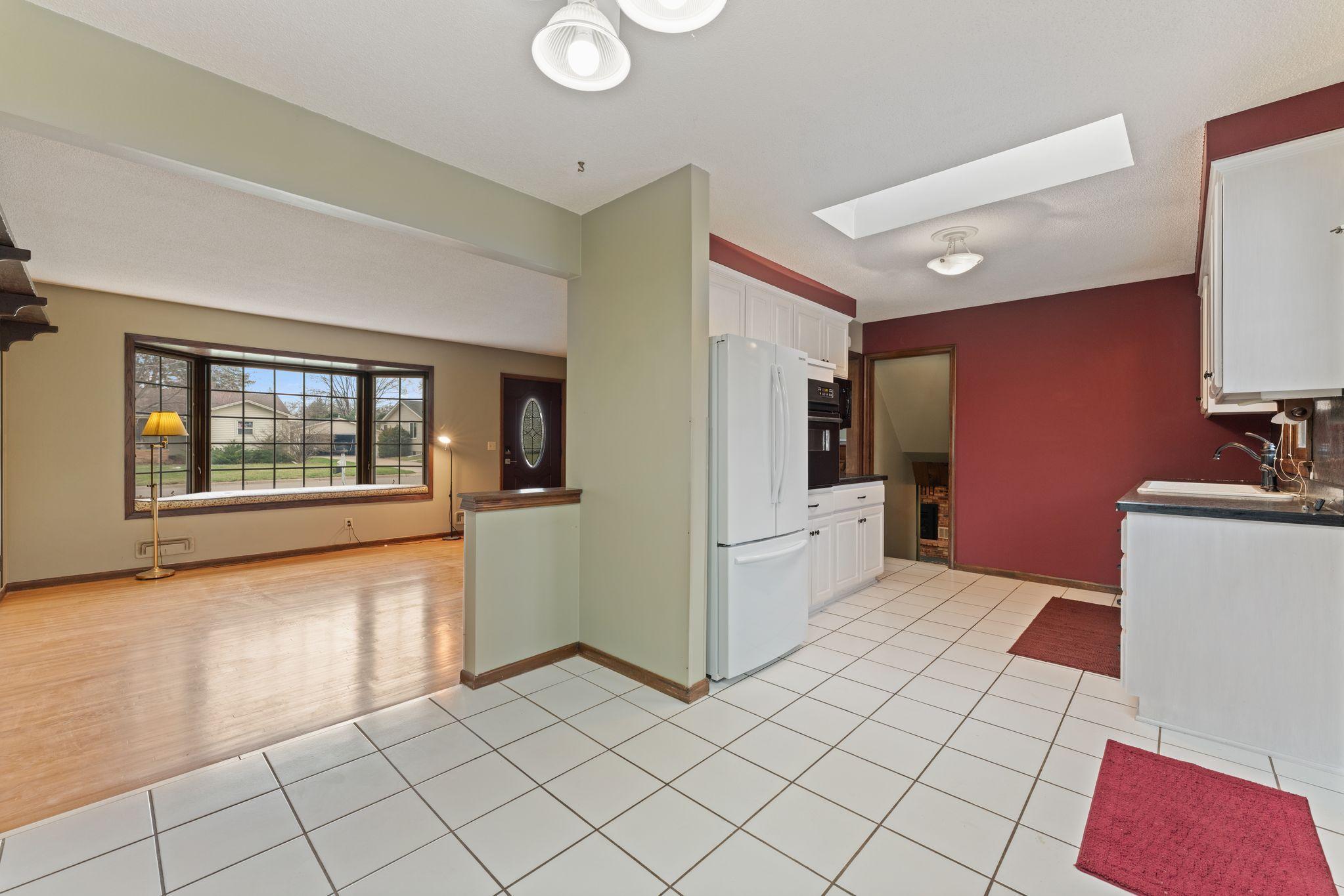 Kitchen, Dining Room, and Living Room