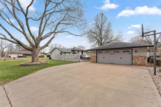Concrete Drive leads to Extra Wide Garage