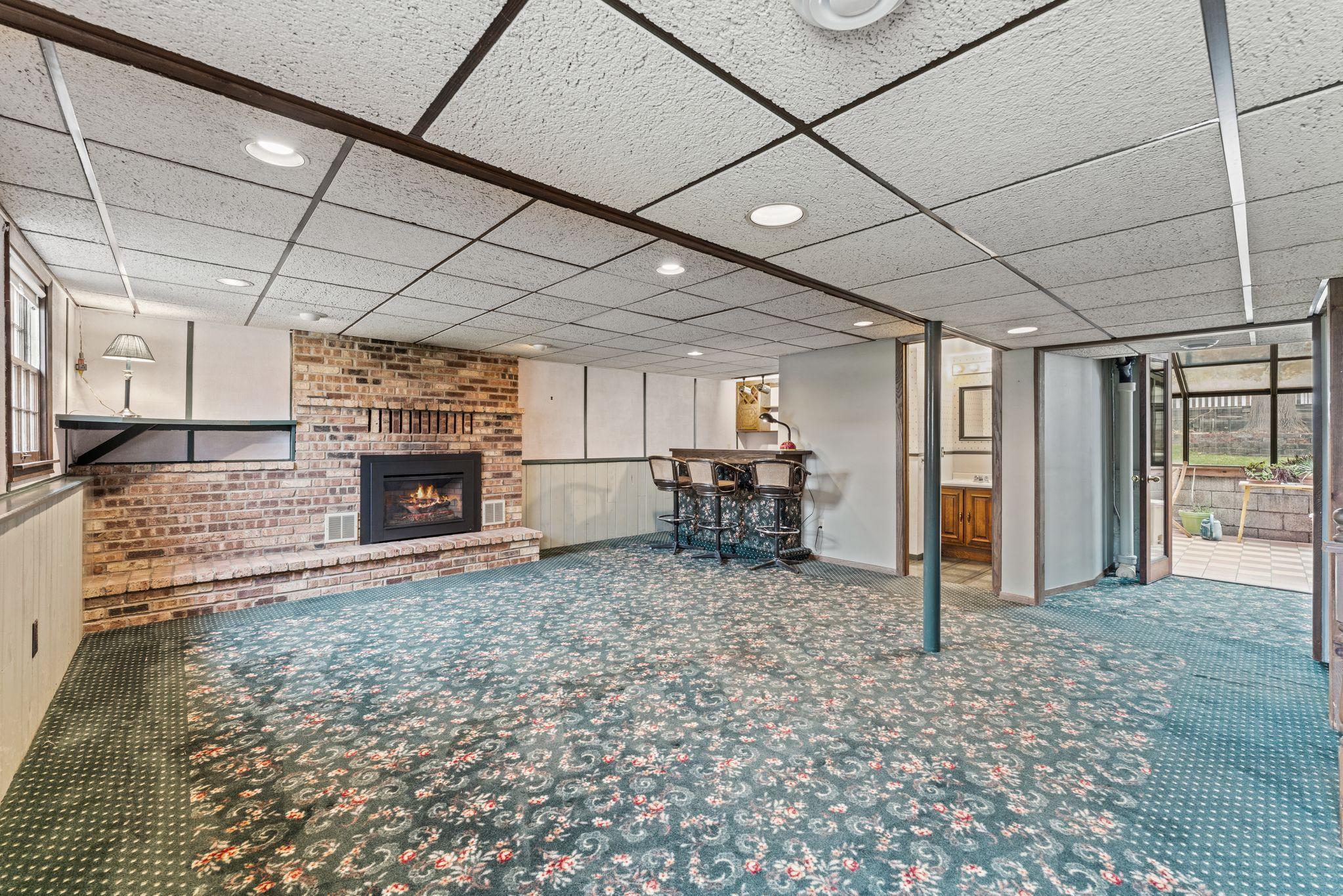 Large Family Room features Gas Fireplace