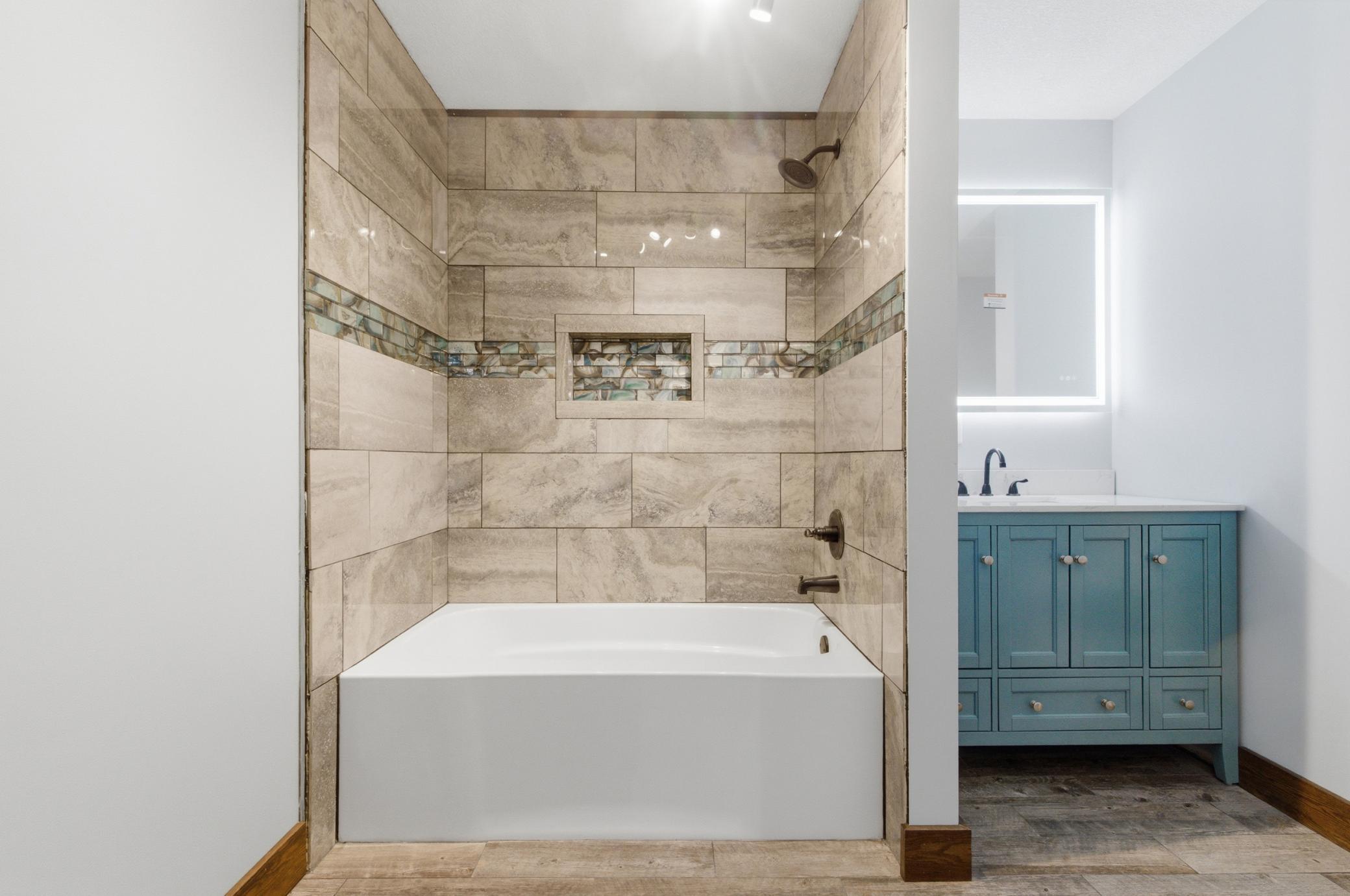 master bath-mirror w/defrost and bluetooth