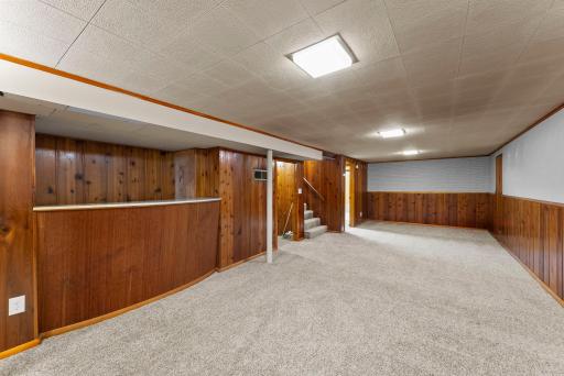 Lower level recreation room. Complete with a bar!