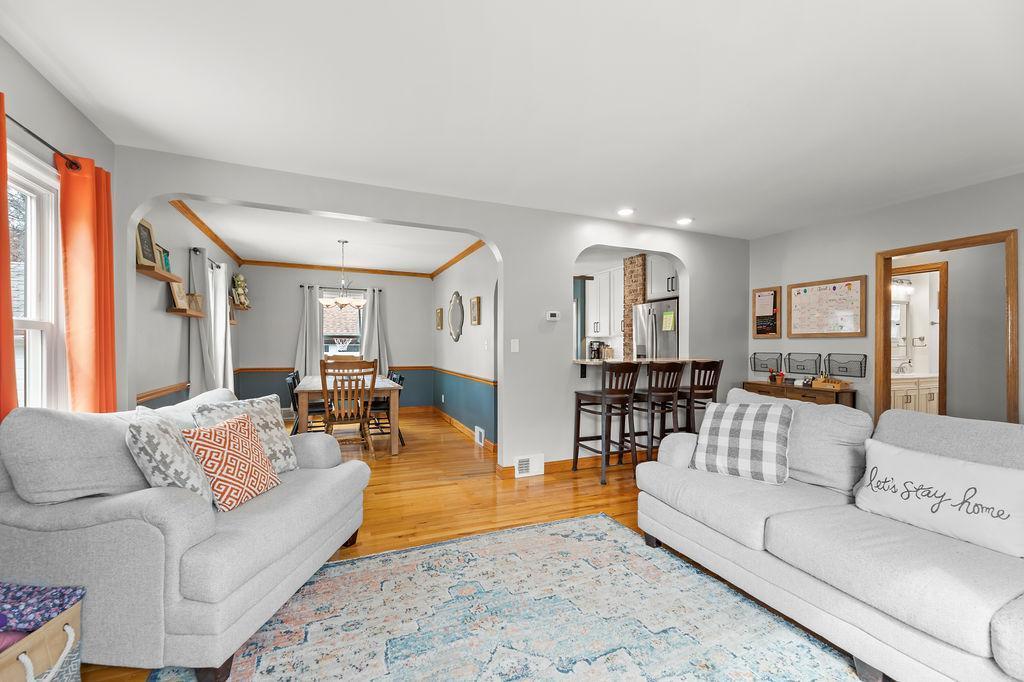 Living Room to Dining & Kitchen window