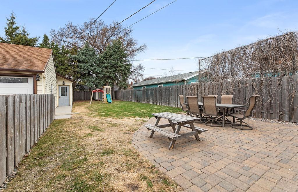 Paver Patio in fenced yard