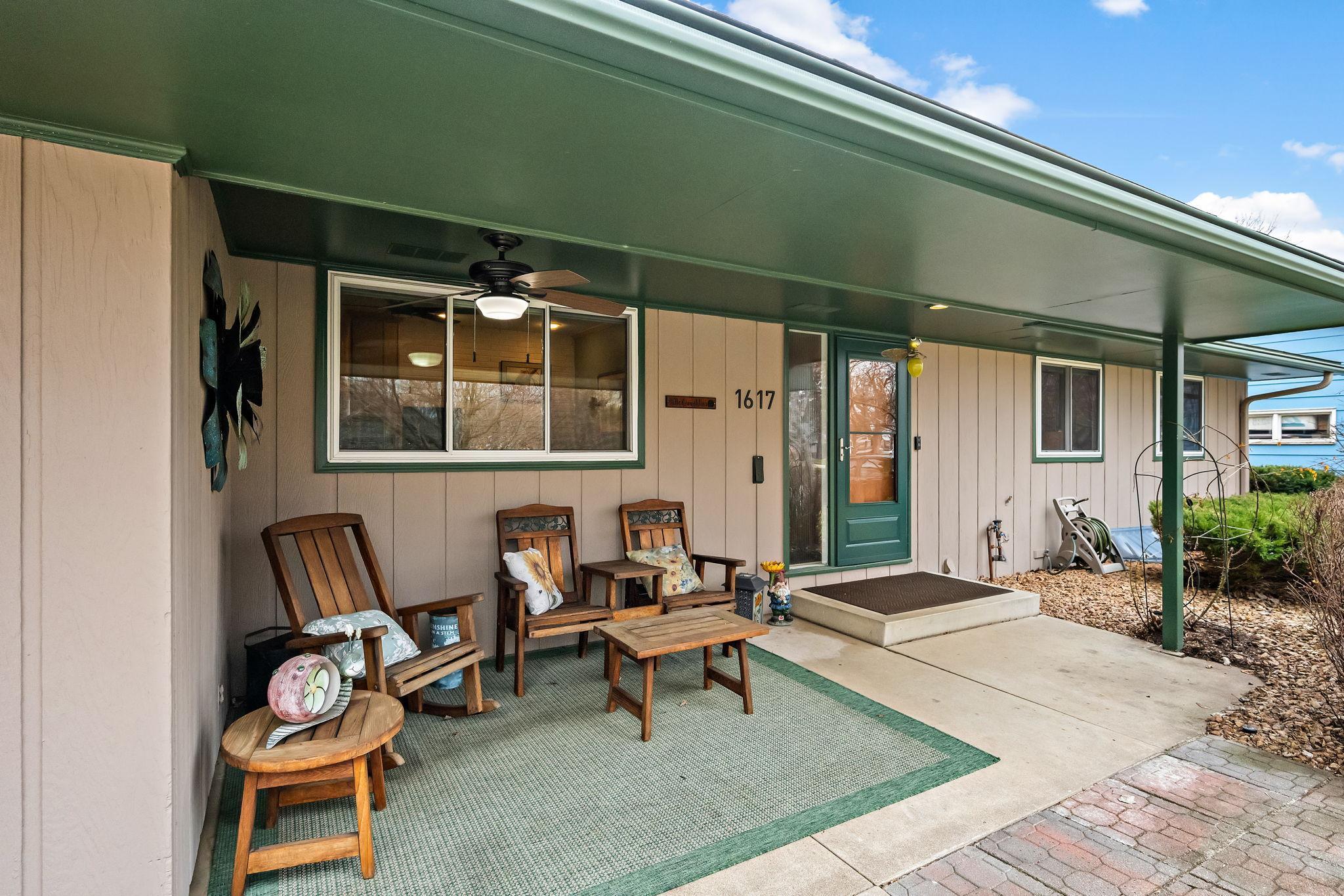 A nice covered space to greet your guests or sit and enjoy the view!