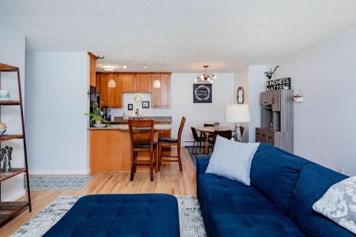 Kitchen + Living + Dining