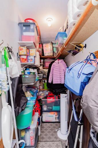 Storage closet to the right of the unit