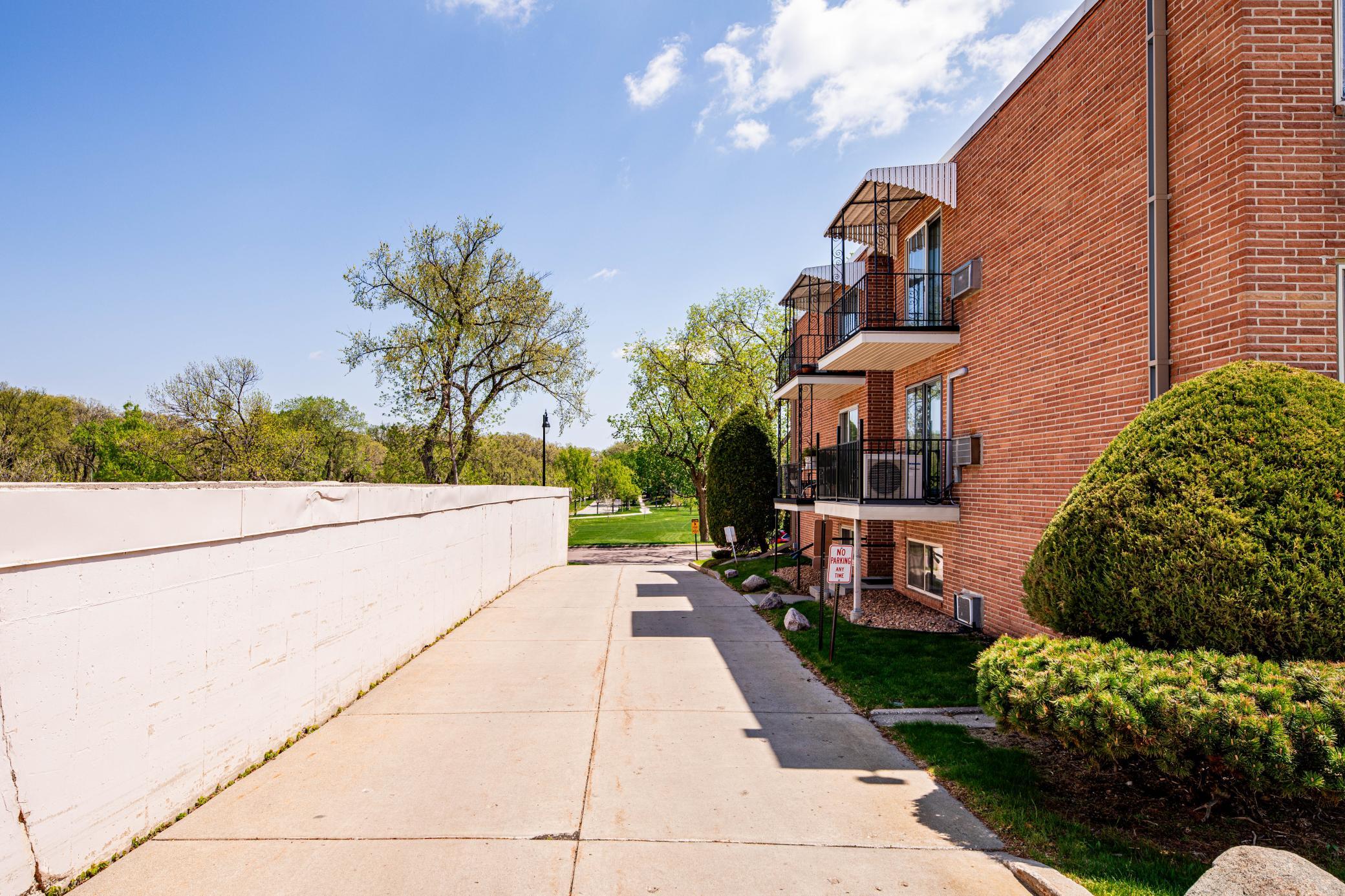 Driveway facing the park