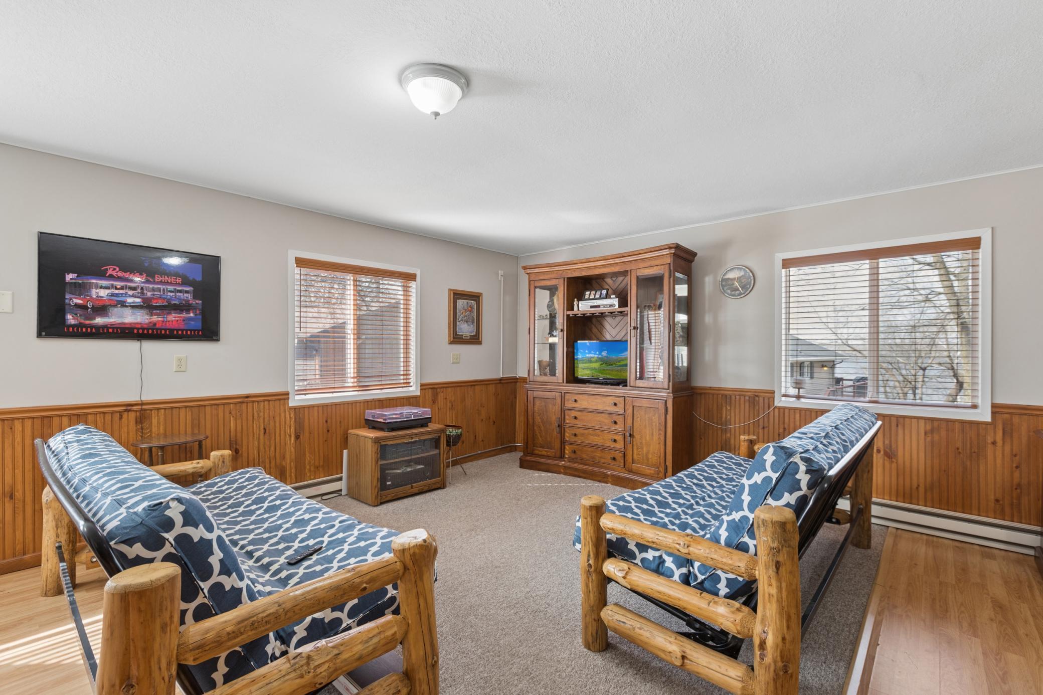 This space is such a great bonus for this property. It allows room for all of your guests while at the lake as well as an entertaining space that is outside the home.