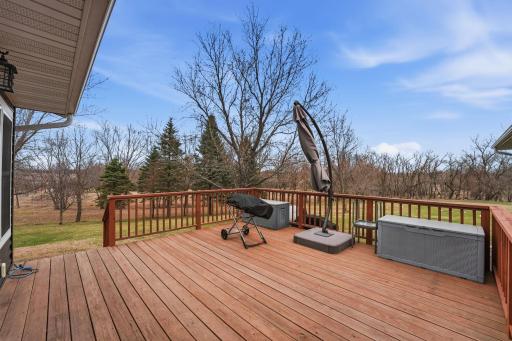 Large deck situated in the back of the home. Newly constructed in 2020! Great for entertaining or to relax and take in all the views and wildlife!