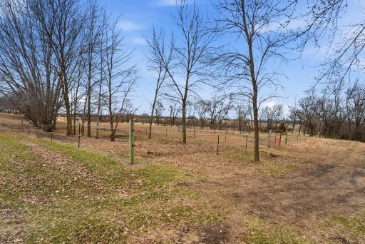 Fencing for animals in place. Owners will take riding ring fencing. If you are not an animal enthusiast the owners will remove all fencing prior to closing at buyer request.